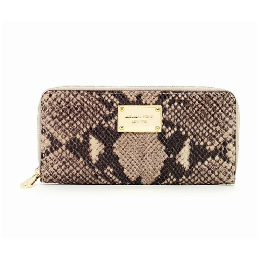 Michael Kors Snakeskin Accordian Zip Wallet